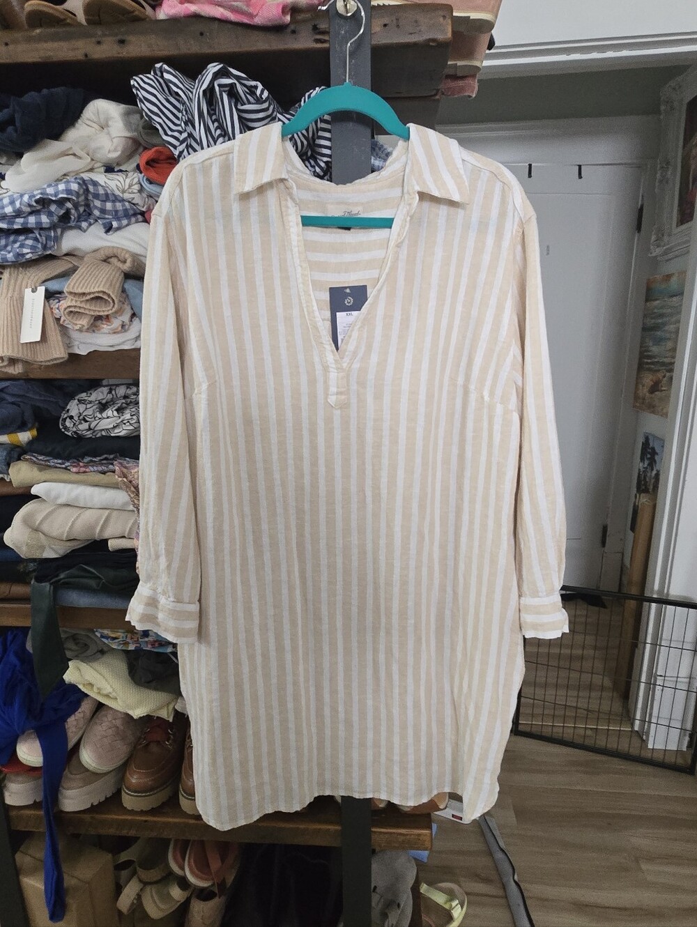 Target Cream and White Striped Mini Dress